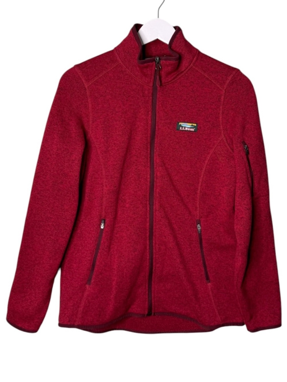 L.L. Bean Women’s Sweater Fleece Full Zip Jacket Red‎ Size Small